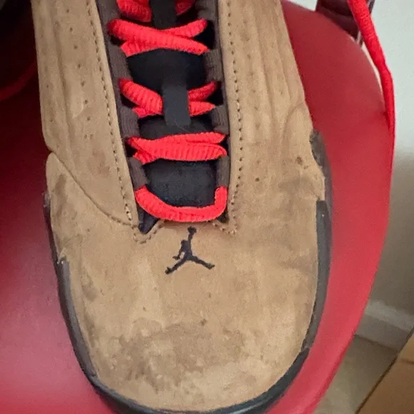 Jordan  14 Men's Brown and Red Sneakers size 8 - Picture 7 of 15